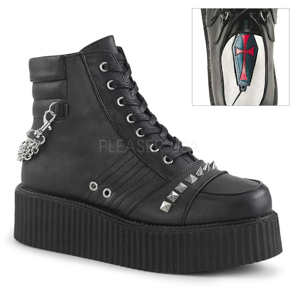 Mens Gothic Platform Lace Up Creeper Boots